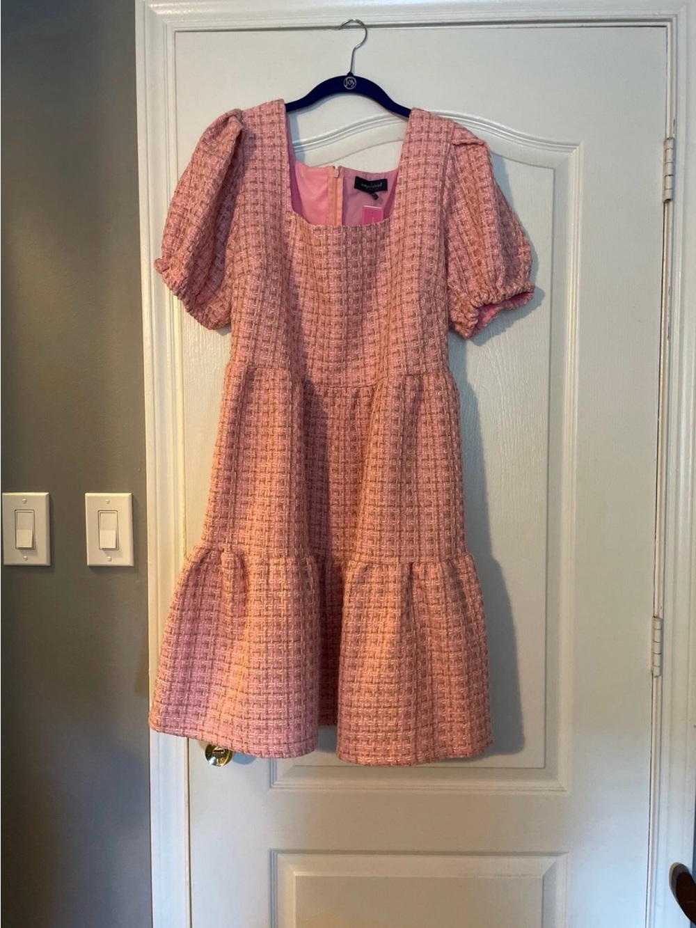 Simply Southern Collection PinkTiered Dress with Puff Sleeves